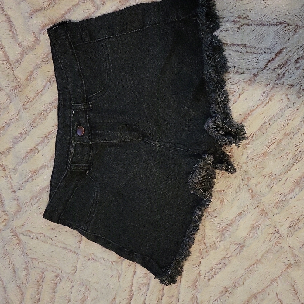 Black Denim Shorts